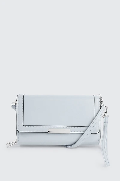 Ardene Crossbody Wallet in Light Blue | Faux Leather/Polyester