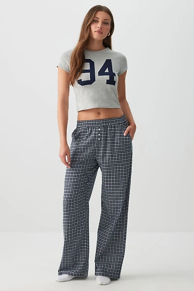 Ardene Printed Flannel PJ Pants in Dark Blue | Size | 100% Cotton