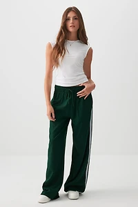 Ardene Nylon Track Pants in Dark Green | Size