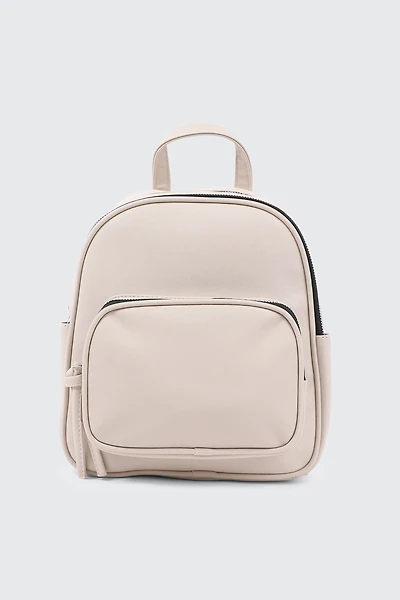 Ardene Faux Leather Backpack in Beige | 100% Recycled Polyester/Faux Leather | Eco-Conscious