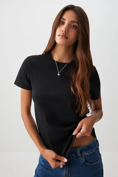 Ardene Short Relax T-Shirt in Black | Size | 100% Cotton