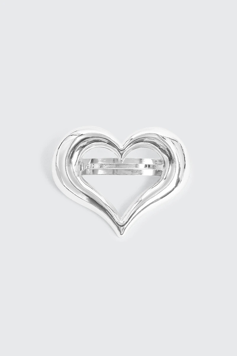 Ardene Silver Cutout Heart Barrette