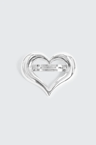 Ardene Silver Cutout Heart Barrette