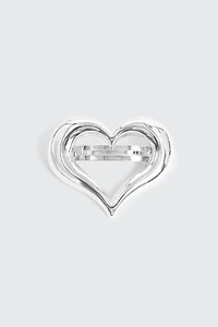 Ardene Silver Cutout Heart Barrette