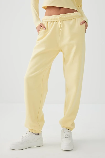 Ardene MADESOFT? Fleece Baggy Sweatpants in Lemon Whip | Size | Polyester/Cotton | Eco-Conscious