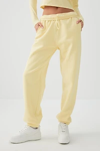 Ardene MADESOFT? Fleece Baggy Sweatpants in Lemon Whip | Size | Polyester/Cotton | Eco-Conscious