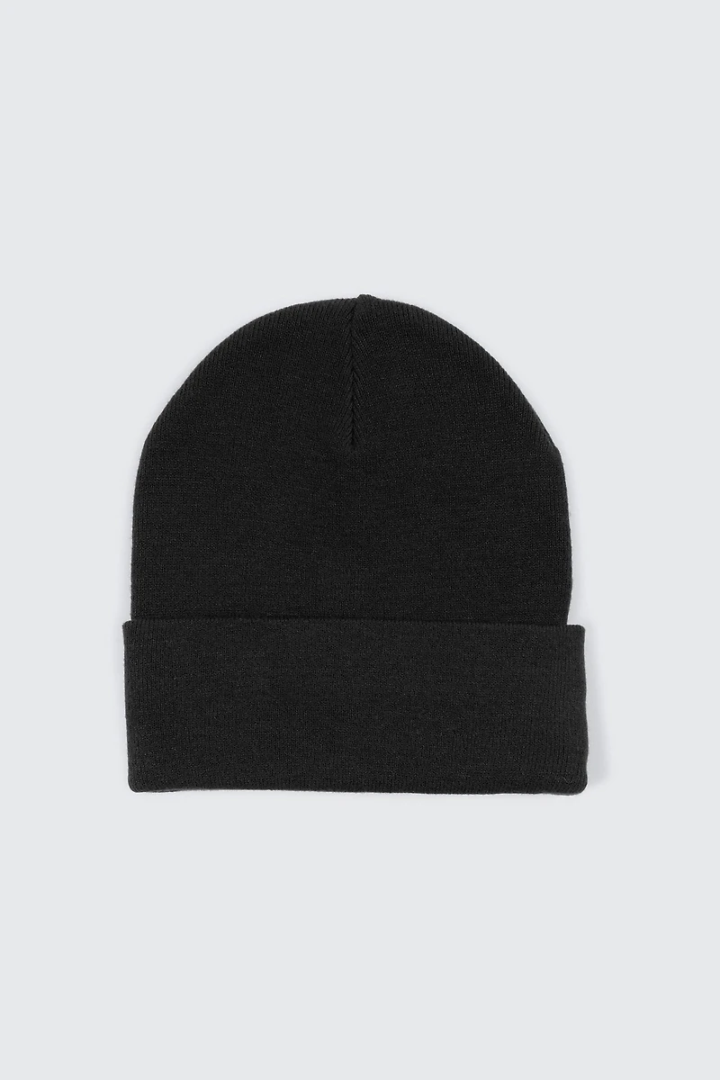 Ardene Super Soft Solid Beanie in Black | Polyester/Elastane