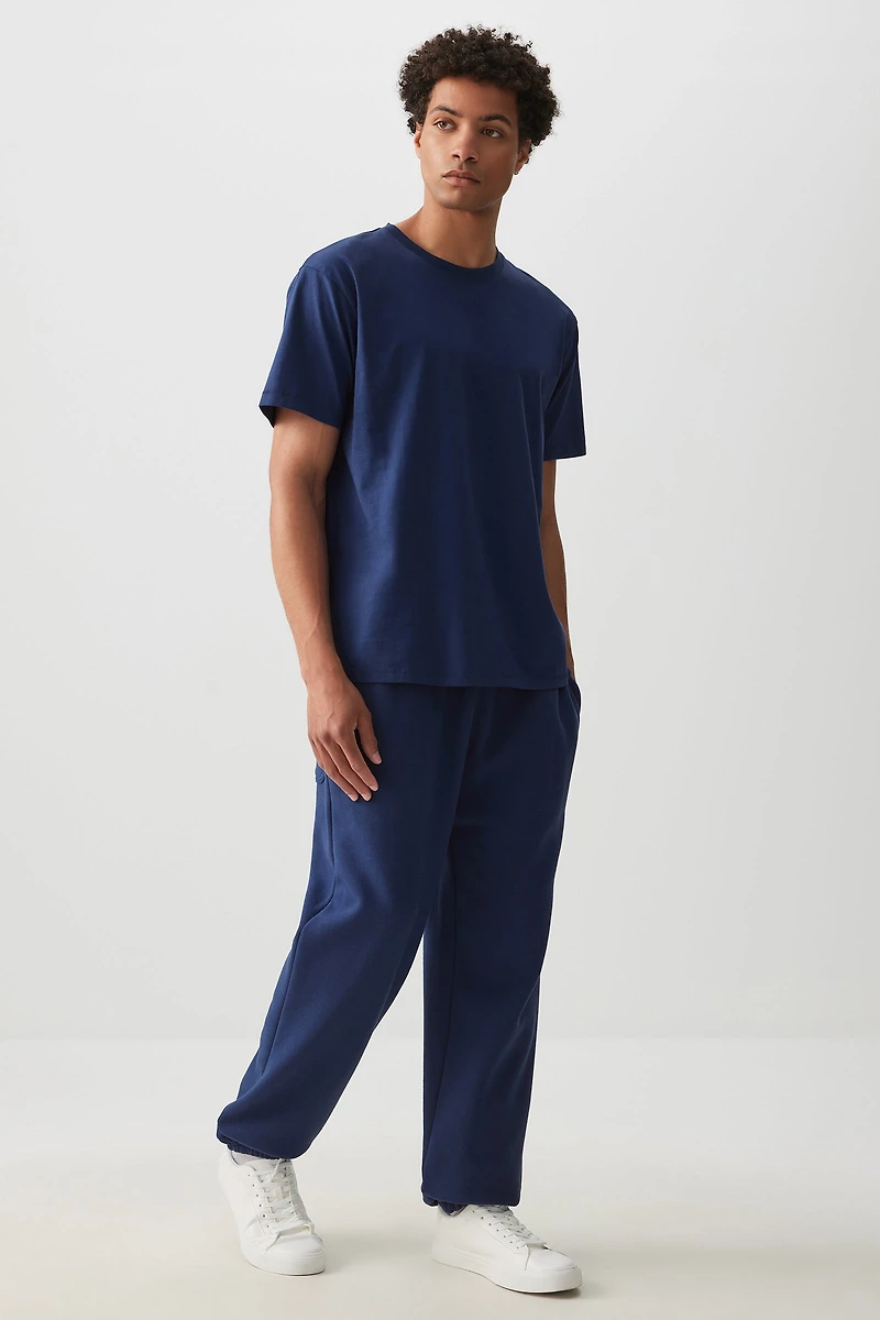 Ardene Man Solid Short Sleeve T-Shirt For Men in Dark | Size | 100% Cotton