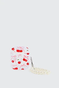 Ardene Bow & Cherry Print Clear AirPods Case in Red
