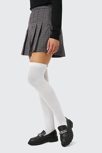 Ardene Over-the-Knee Socks in White | Polyester/Spandex