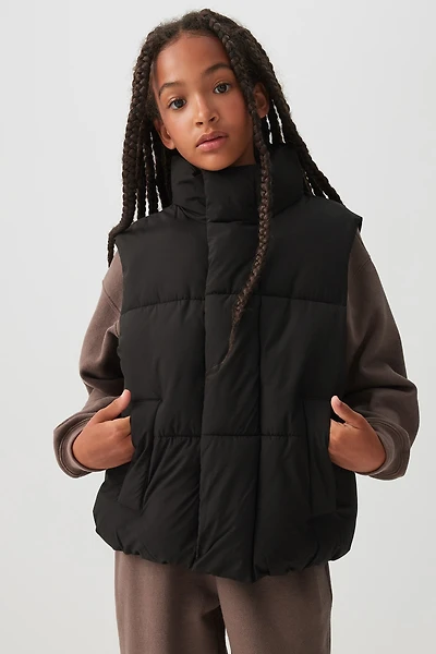 Ardene Kids Puffer Vest in Black | Size | Polyester