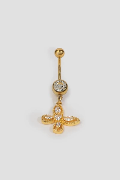 Ardene Embellished Butterfly Navel Piercing in Gold