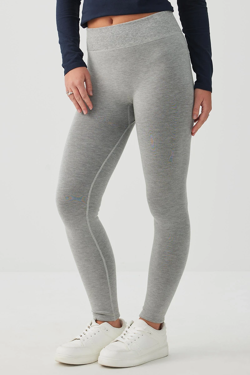 Legging sans coutures doublé en fausse fourrure