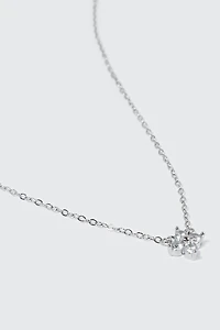 Collier étoile plaqué or blanc  14K