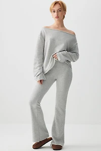 Ardene French Terry Flare Pants in Grey | Size | 100% Cotton