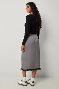 Jupe à enfiler bordure en dentelle