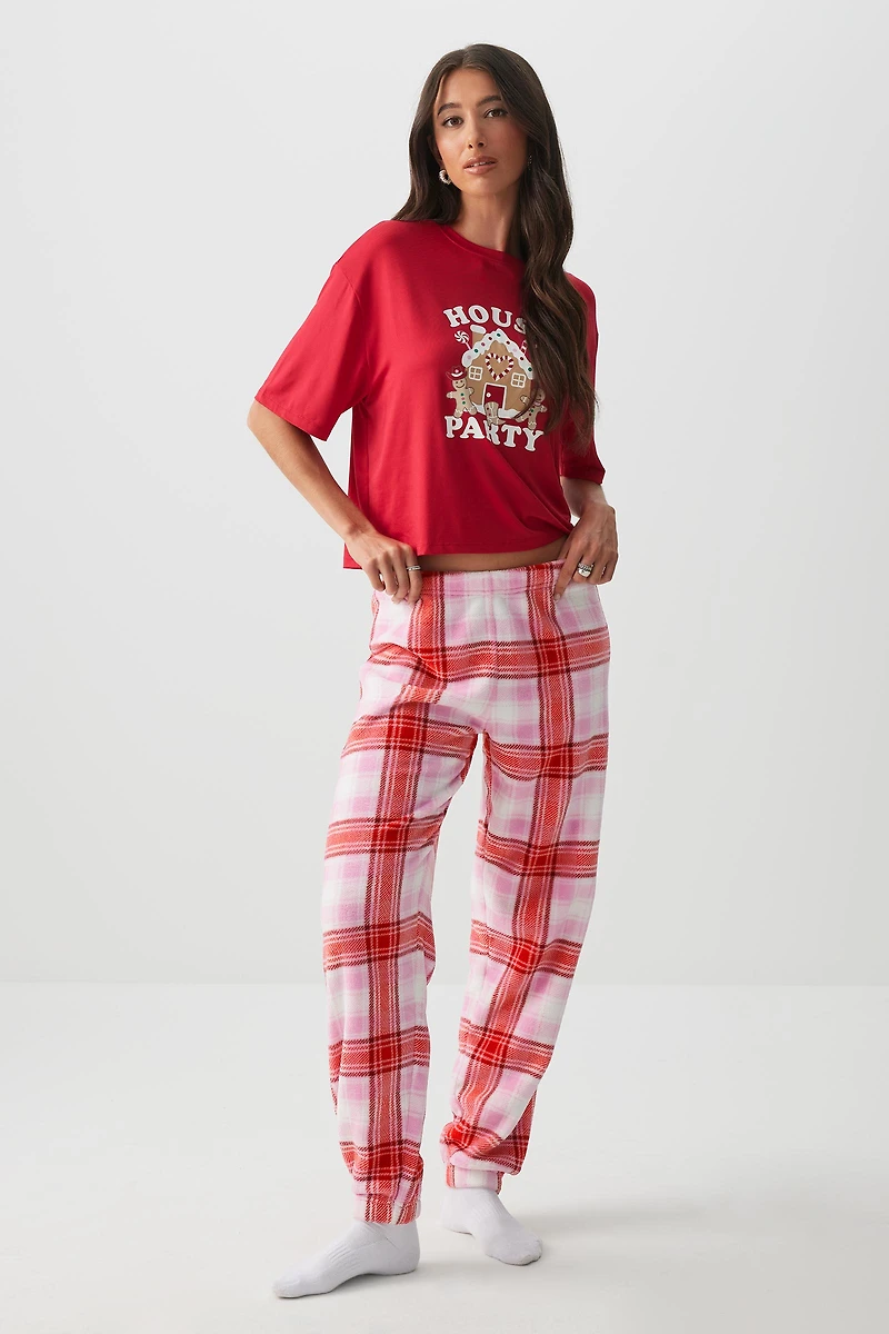 Ardene SUNDAYSOFT PJ Joggers in Light Pink | Size | Polyester | Eco-Conscious