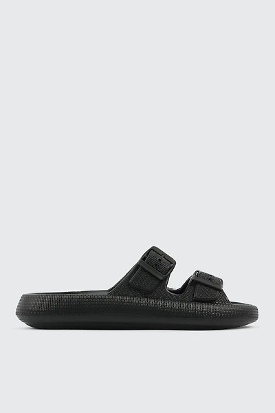Ardene Man Two-Strap Slides For Men in Black | Size | Eco-Conscious