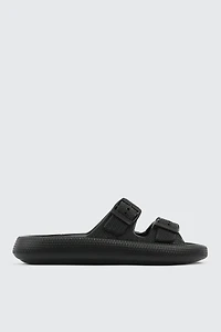 Ardene Man Two-Strap Slides For Men in Black | Size | Eco-Conscious