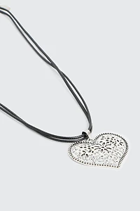 Collier cordon à pendentif cœur