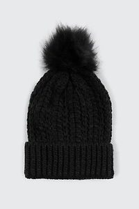 Ardene Beanie with Pompom in Black | 100% Acrylic