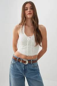 Haut licou en dentelle à boucle