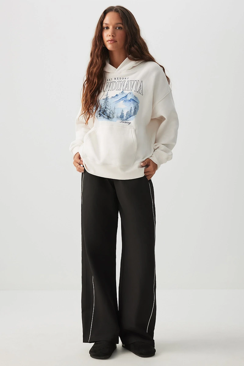 Chandail à capuchon ample graphique