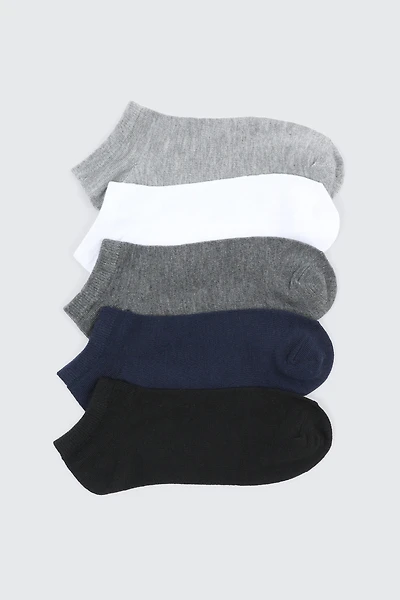 Ardene 5-Pack Solid Ankle Socks in Dark Blue | Polyester/Spandex