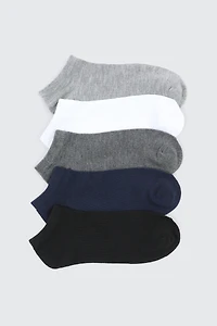Ardene 5-Pack Solid Ankle Socks in Dark Blue | Polyester/Spandex