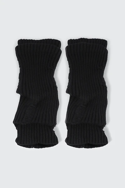 Ardene Leg Warmers with Ripped Details in Black