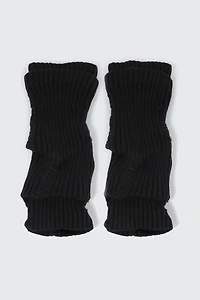 Ardene Leg Warmers with Ripped Details in Black