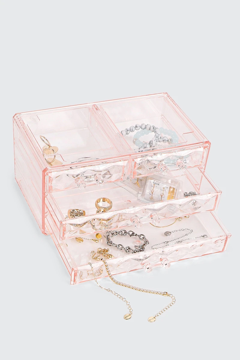 Ardene 4-Drawer Storage Box in Medium Pink