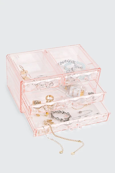 Ardene 4-Drawer Storage Box in Medium Pink