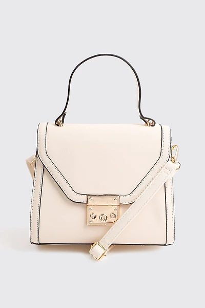 Ardene Small Structured Bag in Off-White | Polyester