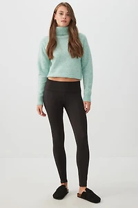 Ardene Soft Inside Leggings in Black | Size | Polyester/Elastane | Eco-Conscious