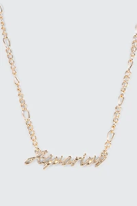 Ardene Aquarius Zodiac Chain Necklace in Gold