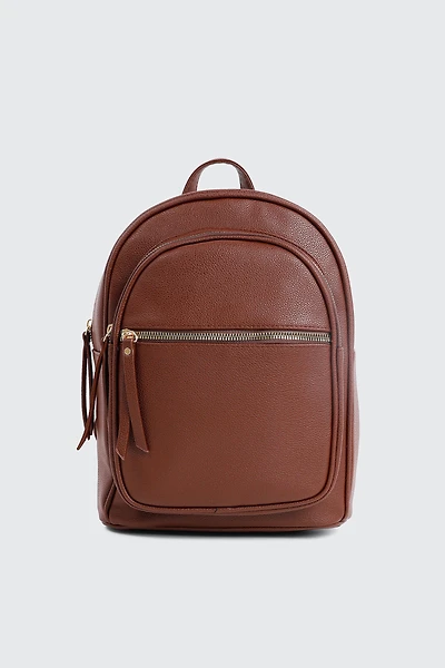 Ardene Small Faux Leather Backpack in Brown | Faux Leather/Polyester