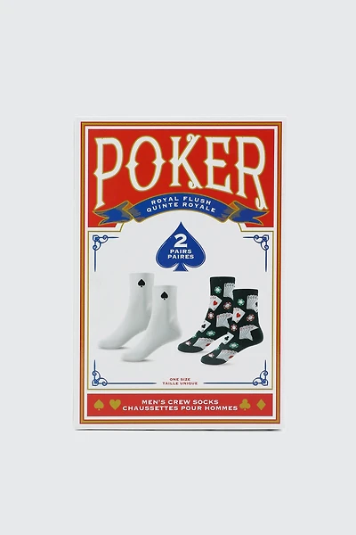 Ardene Man 2-Pack Poker Sock Gift Set For Men in White | Polyester/Spandex/Cotton
