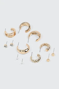 Lot de 6 paires de boucles d'oreilles mixtes
