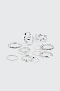 Lot de 12 bagues assorties