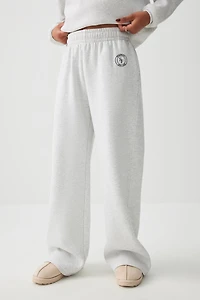 Pantalon de jogging jambe large à broderie