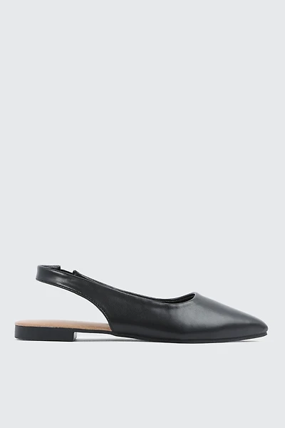 Ardene Pointed Toe Slingback Flats in | Size | Faux Leather