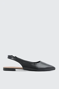 Ardene Pointed Toe Slingback Flats in | Size | Faux Leather