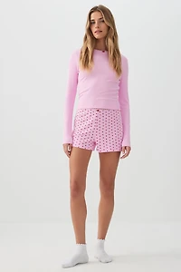 Haut de pyjama côtelé en tissu HUSHKNIT