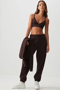 Ardene MADESOFT Fleece Baggy Sweatpants in Chocolate | Size | Polyester/Cotton | Eco-Conscious