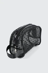 Ardene Heart Mesh Makeup Bag in Black