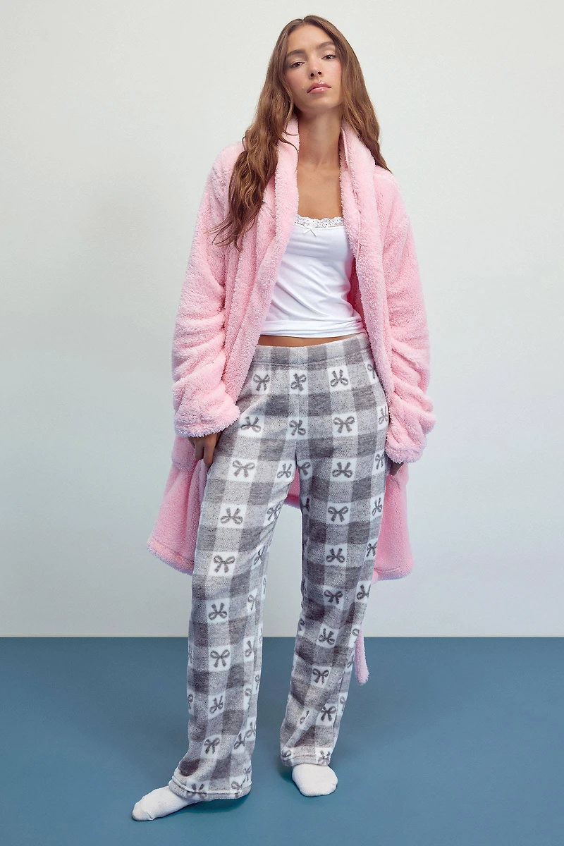 Ardene SUNDAYSOFT Flared PJ Pants in Light | Size | Polyester | Eco-Conscious