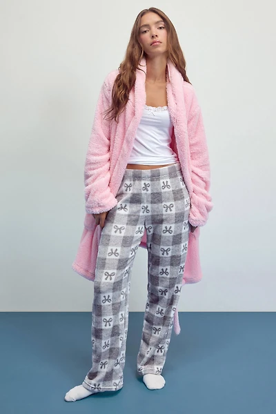 Ardene SUNDAYSOFT Flared PJ Pants in Light | Size | Polyester | Eco-Conscious