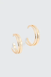Ardene Double Hoop Earrings in Gold | Stainless Steel