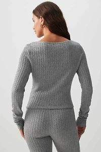 Haut à manche longues en tricot torsadé